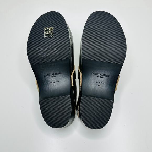 NIB Saint Laurent YSL Le Maillon EU 37 US 7 Chain Clogs Black Leather Shoes $945 - Picture 15 of 15
